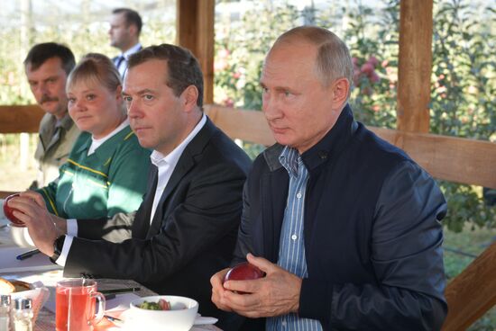 Russian President Vladimir Putin and Prime Minister Dmitry Medvedev's working trip to Stavropol Territory