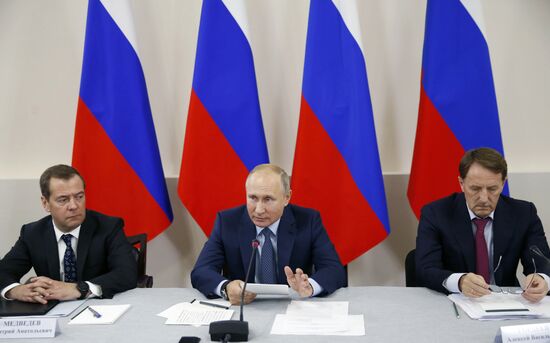 Russian President Vladimir Putin and Prime Minister Dmitry Medvedev's working trip to Stavropol Territory