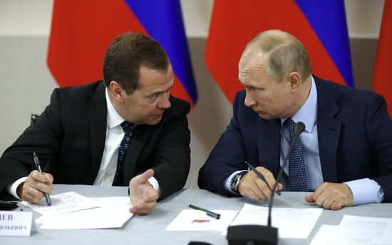 Russian President Vladimir Putin and Prime Minister Dmitry Medvedev's working trip to Stavropol Territory
