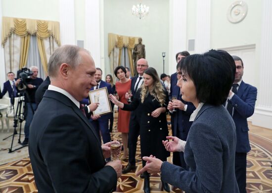 President Vladimir Putin meets with NTV top management