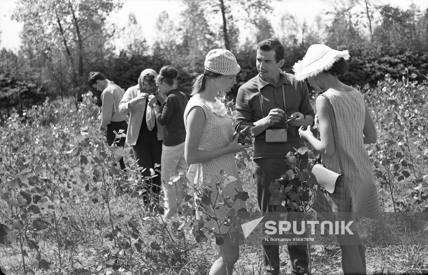 Students of biology during fieldwork