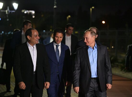 President Vladimir Putin meets with Egyptian President Abdel Fattah el-Sisi
