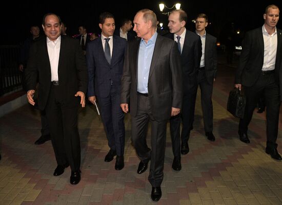 President Vladimir Putin meets with Egyptian President Abdel Fattah el-Sisi