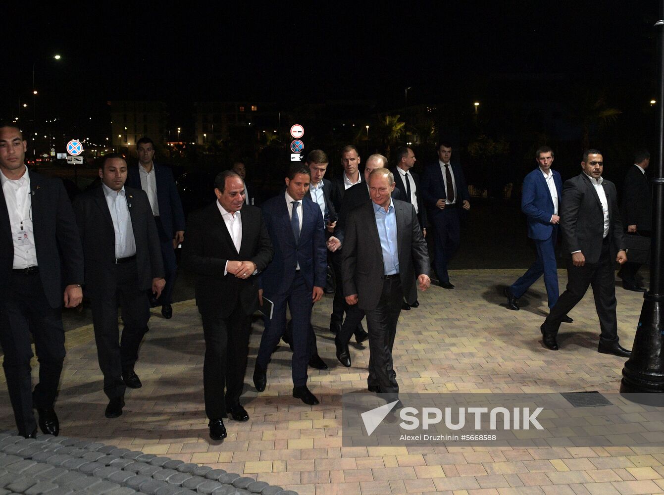 President Vladimir Putin meets with Egyptian President Abdel Fattah el-Sisi