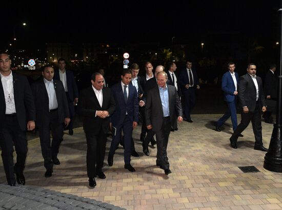 President Vladimir Putin meets with Egyptian President Abdel Fattah el-Sisi