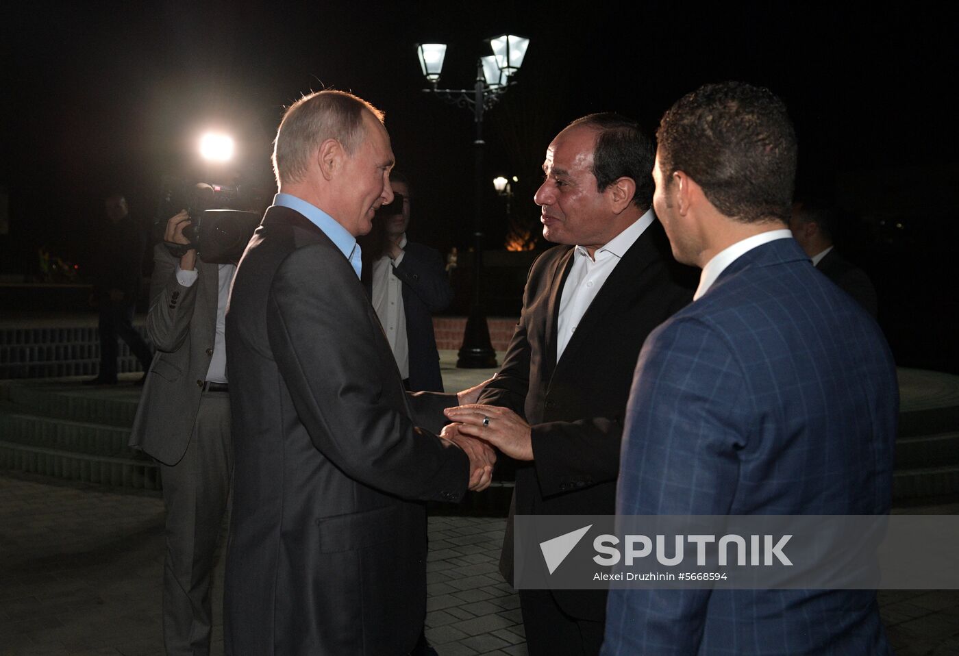 President Vladimir Putin meets with Egyptian President Abdel Fattah el-Sisi