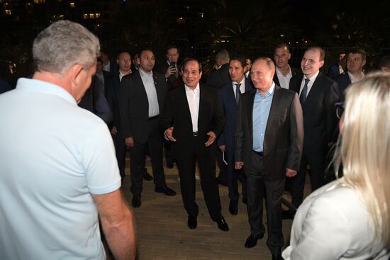 President Vladimir Putin meets with Egyptian President Abdel Fattah el-Sisi