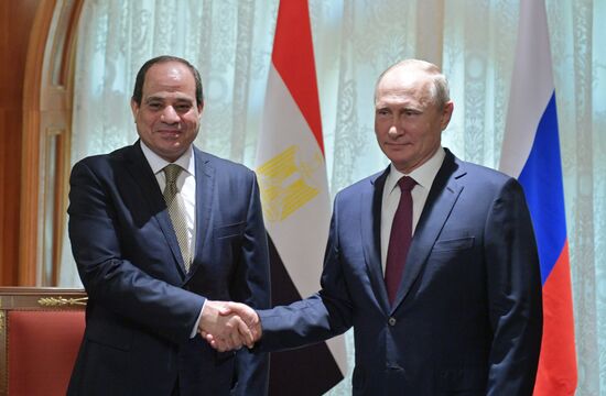 President Vladimir Putin meets with Egyptian President Abdel Fattah el-Sisi