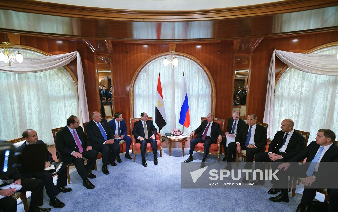 President Vladimir Putin meets with Egyptian President Abdel Fattah el-Sisi