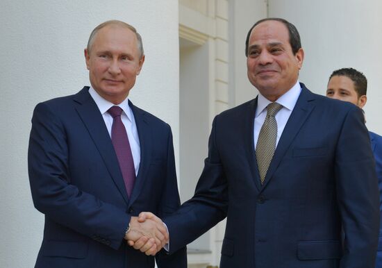 President Vladimir Putin meets with Egyptian President Abdel Fattah el-Sisi