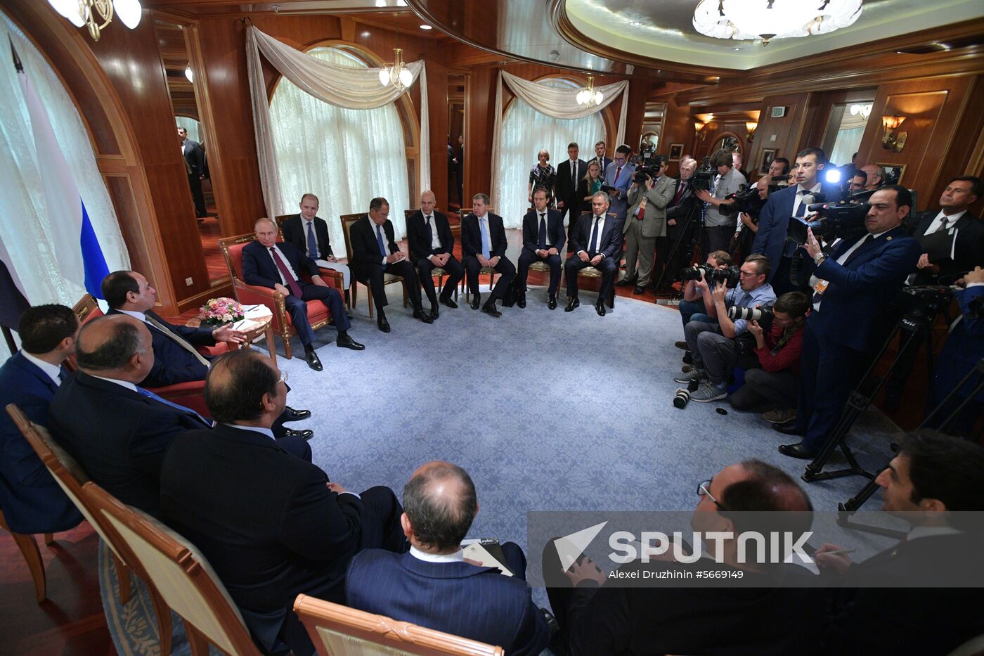 President Vladimir Putin meets with Egyptian President Abdel Fattah el-Sisi