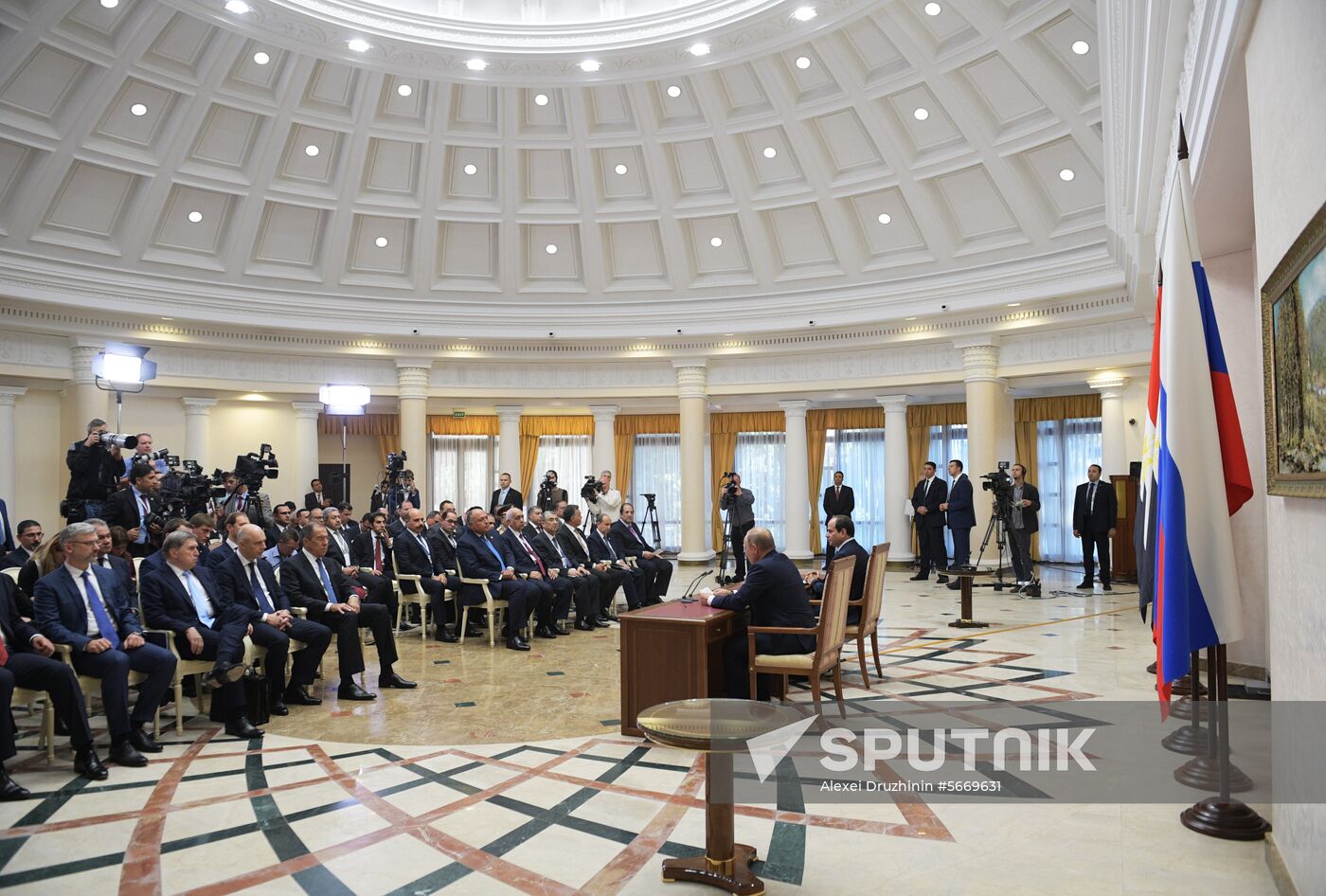 President Vladimir Putin meets with Egyptian President Abdel Fattah el-Sisi