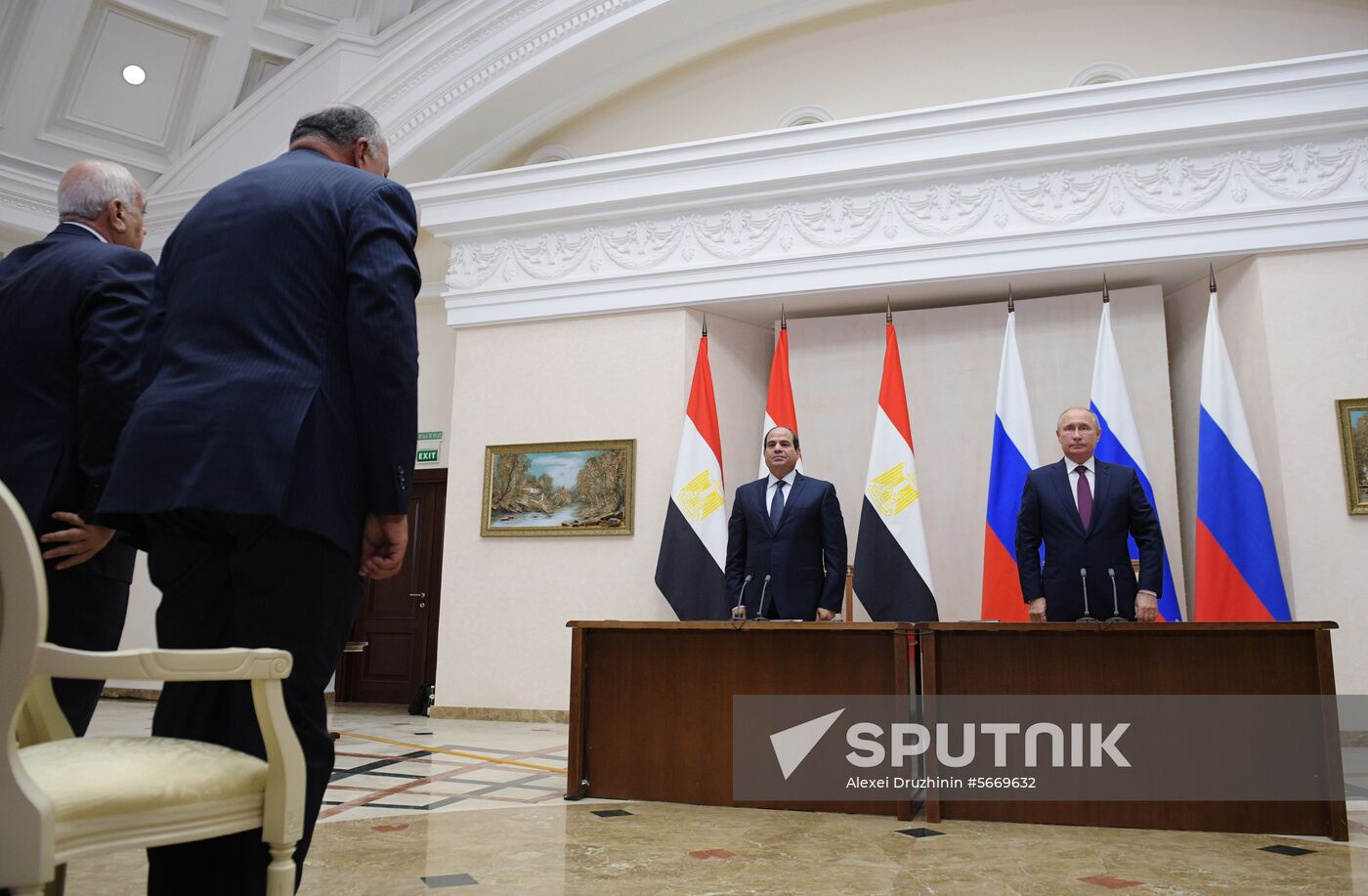 President Vladimir Putin meets with Egyptian President Abdel Fattah el-Sisi