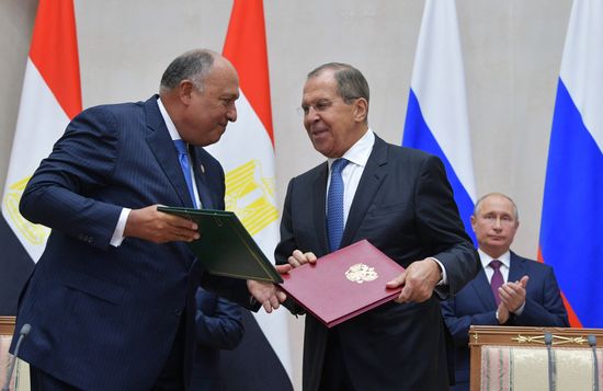 President Vladimir Putin meets with Egyptian President Abdel Fattah el-Sisi