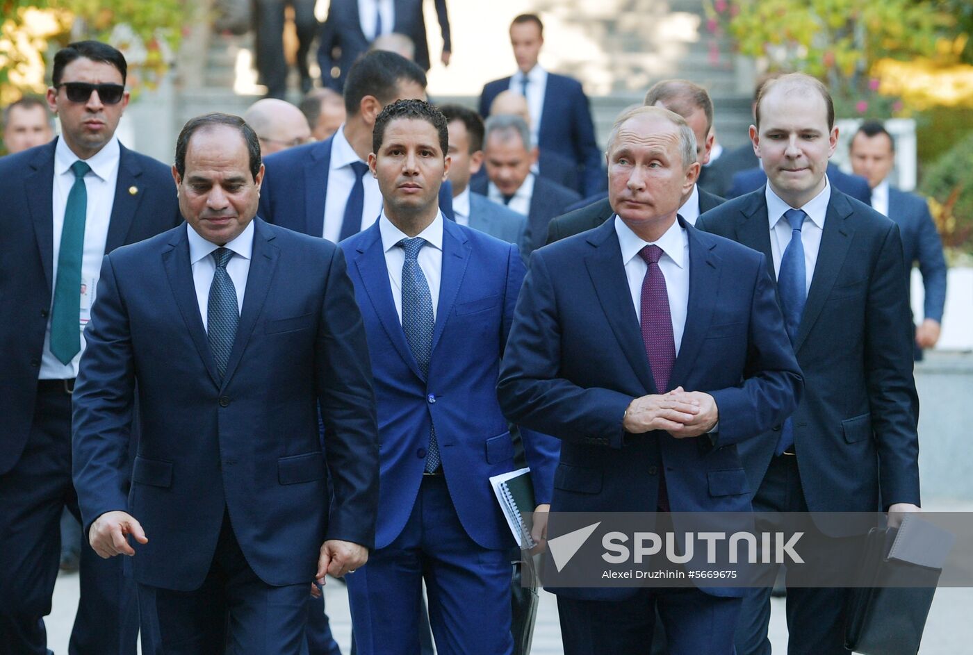 President Vladimir Putin meets with Egyptian President Abdel Fattah el-Sisi