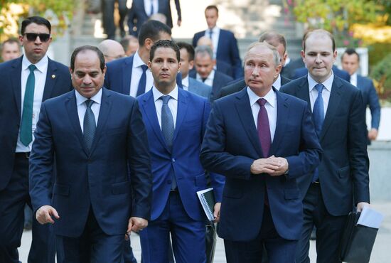 President Vladimir Putin meets with Egyptian President Abdel Fattah el-Sisi