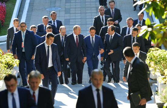 President Vladimir Putin meets with Egyptian President Abdel Fattah el-Sisi