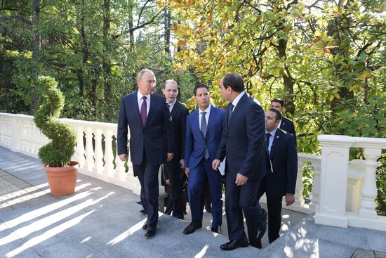 President Vladimir Putin meets with Egyptian President Abdel Fattah el-Sisi