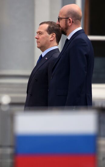 Russian Prime Minister Dmitry Medvedev visits Belgium