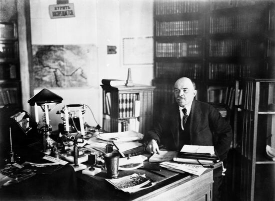 Vladimir Lenin in his office