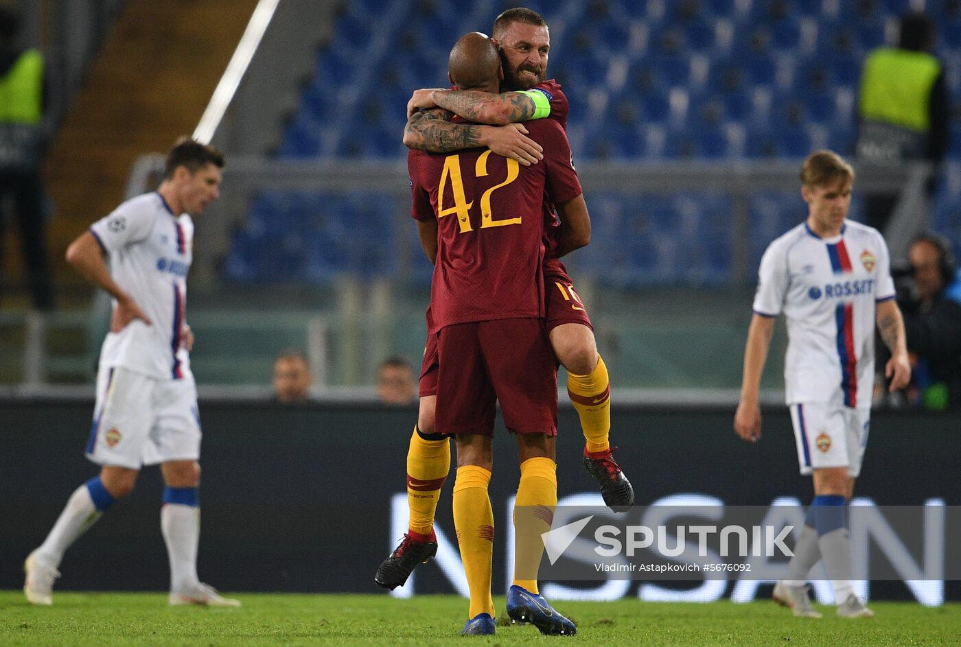 Italy Soccer Champions League Roma - CSKA