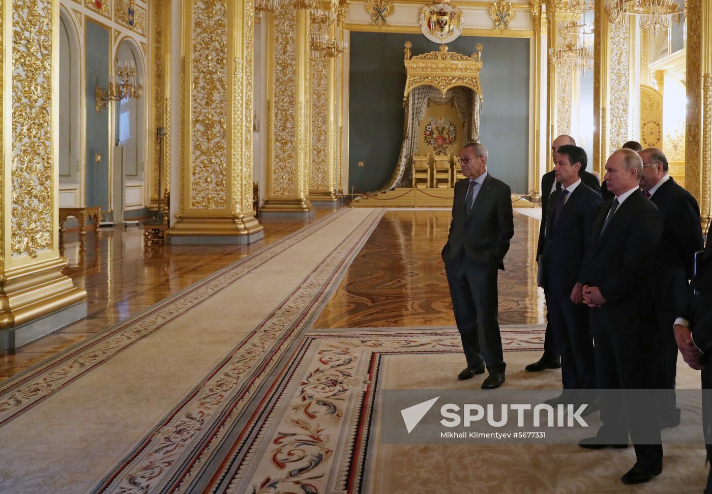 President Vladimir Putin meets with Italian Prime Minister Giuseppe Conte