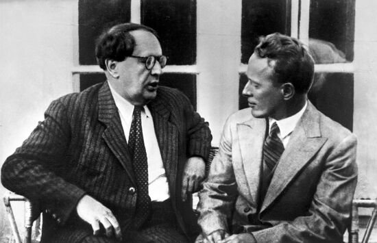 Soviet writers Alexei Tolstoy and Mikhail Sholokhov