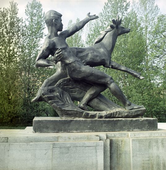 Sculpture in a public garden near Leningrad cinema
