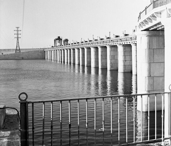Kakhovka Hydroelectric Power Plant on Dnieper River