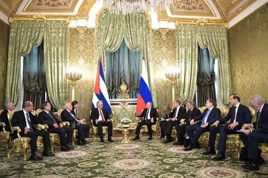 President Vladimir Putin meets with President of Cuba Miguel Diaz-Canel Bermudez