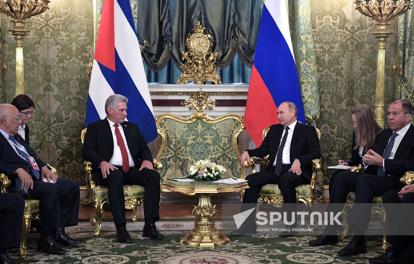 President Vladimir Putin meets with President of Cuba Miguel Diaz-Canel Bermudez