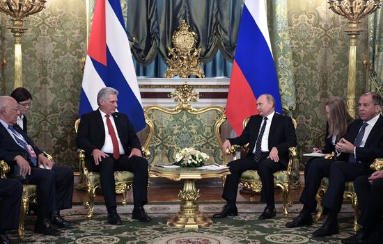 President Vladimir Putin meets with President of Cuba Miguel Diaz-Canel Bermudez