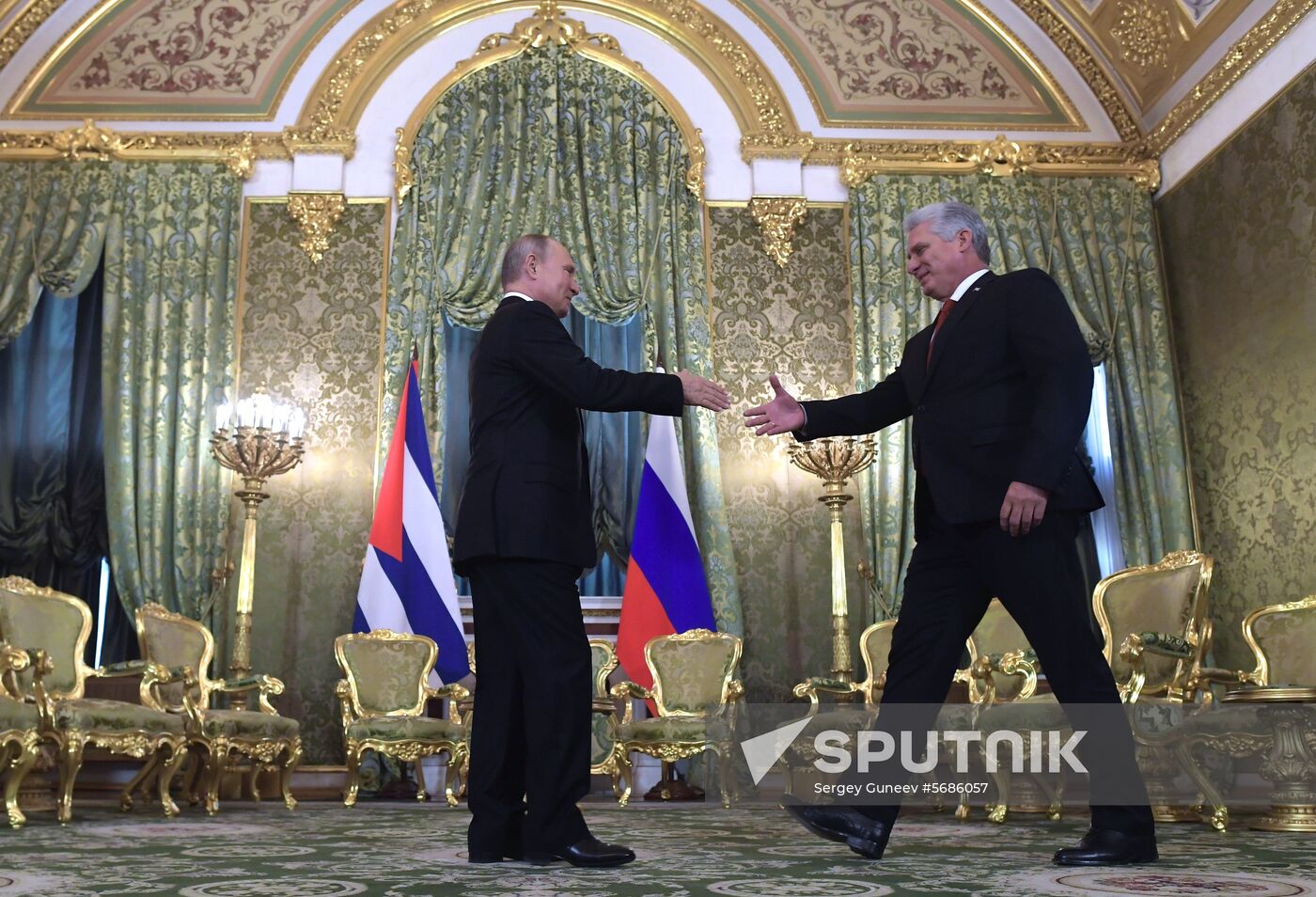 President Vladimir Putin meets with President of Cuba Miguel Diaz-Canel Bermudez