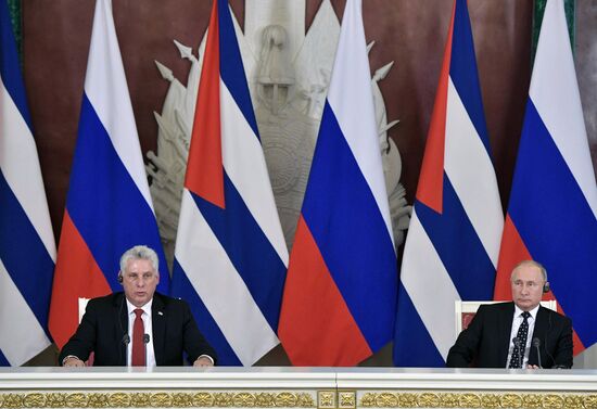 President Vladimir Putin meets with President of Cuba Miguel Diaz-Canel Bermudez
