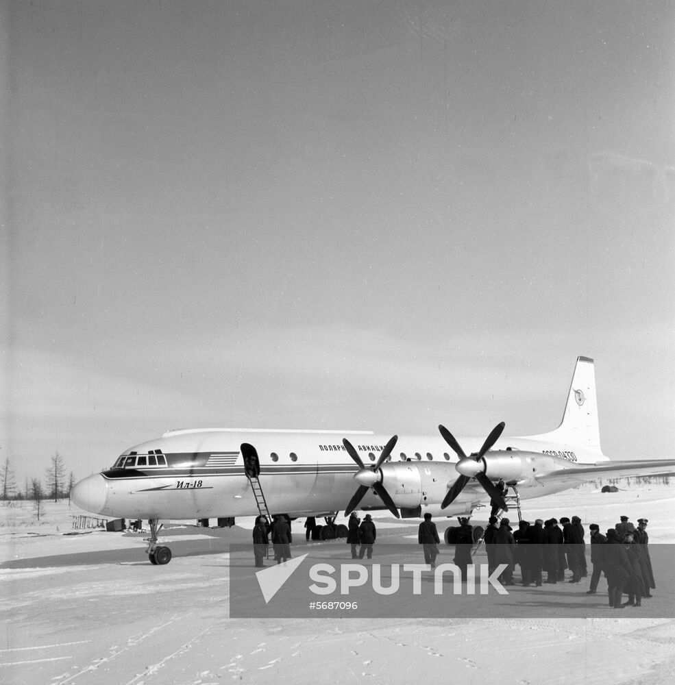Ilyushin IL-18 at Norilsk airfield