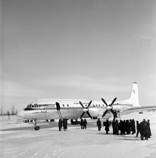 Ilyushin IL-18 at Norilsk airfield