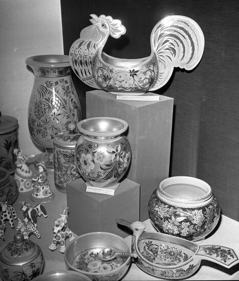 Popular craftwork items at the Soviet Russia exhibition
