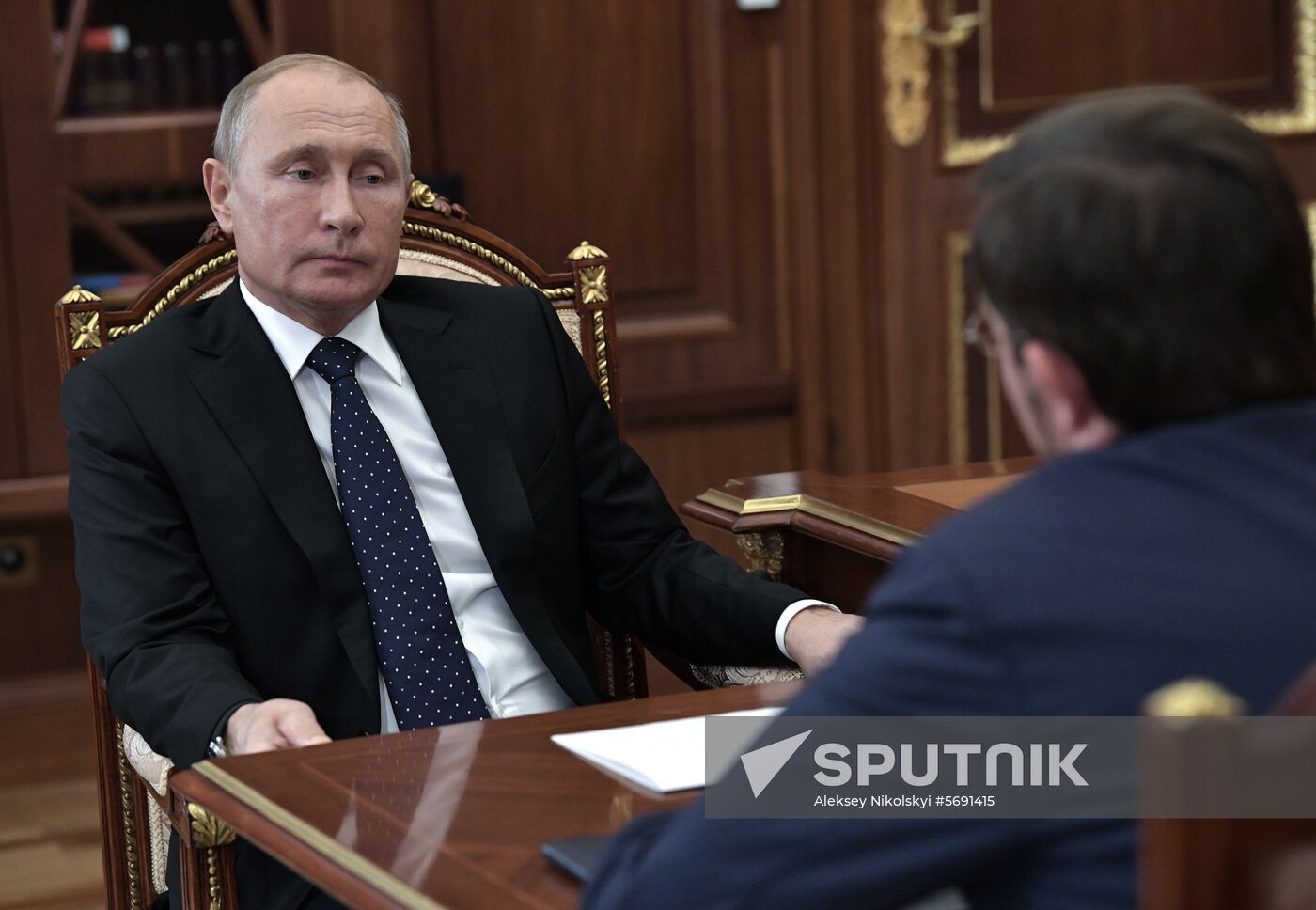 President Vladimir Putin meets with Business Russia President Alexei Repik