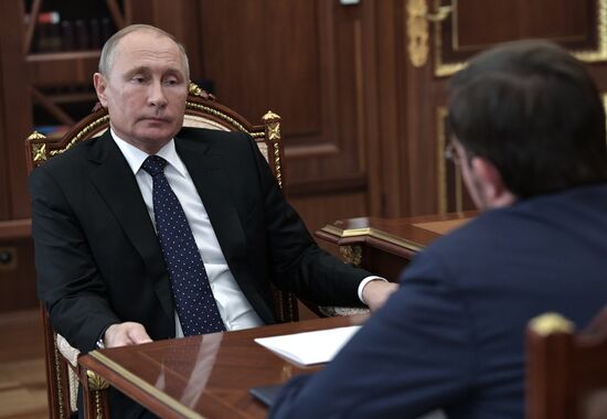 President Vladimir Putin meets with Business Russia President Alexei Repik