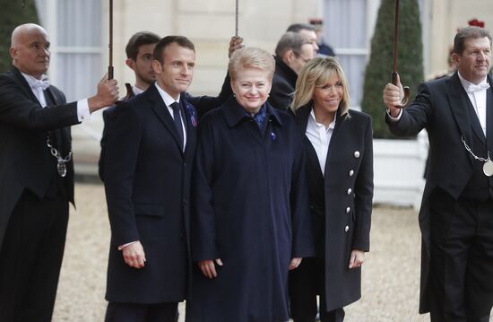 Heads of delegations arrive for ceremonies to mark centenary of Armistice Day