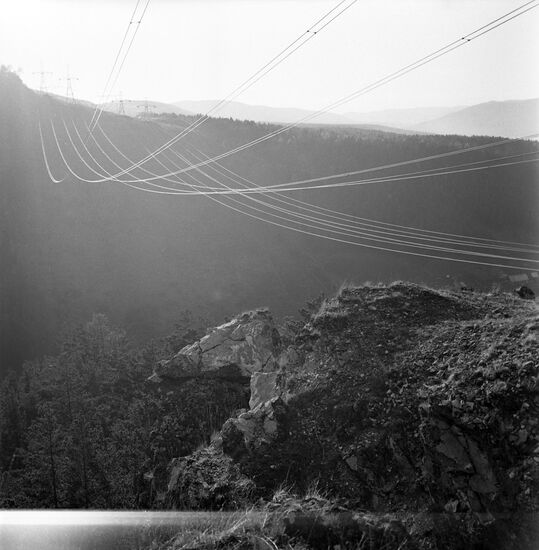 Power transmission lines in Sayan Mountains