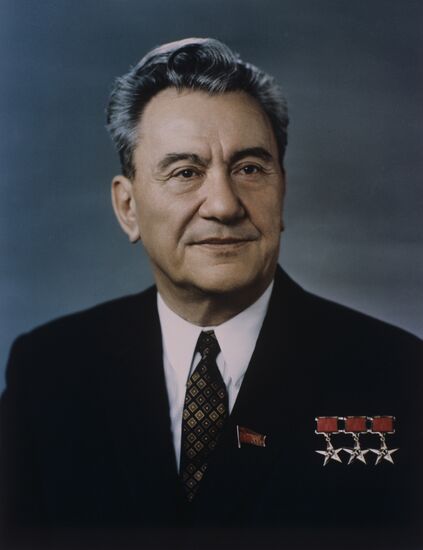 First Secretary of Communist Party of Kazakh SSR Dinmukhamed Kunayev