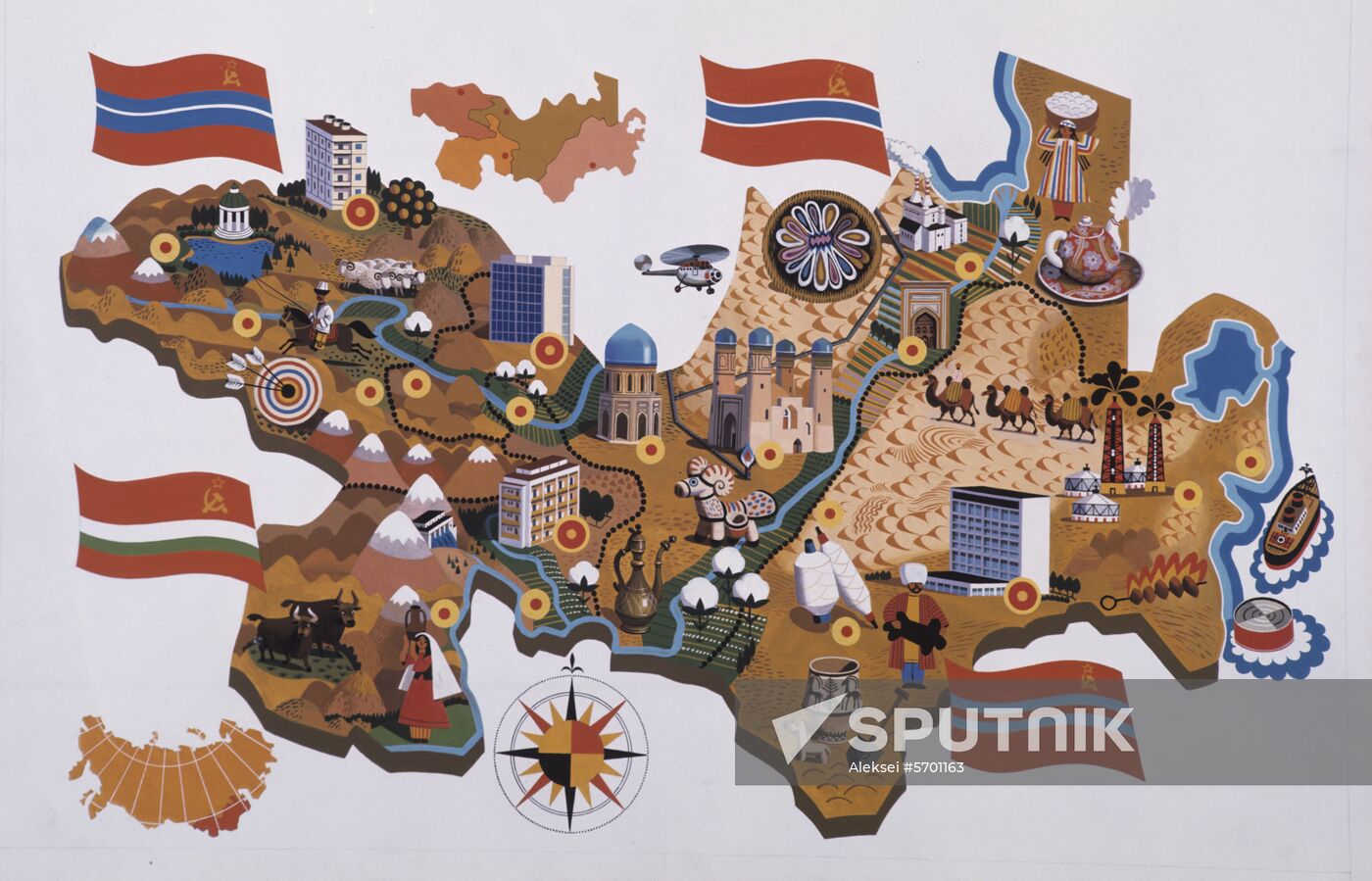 Map of Soviet Central Asia