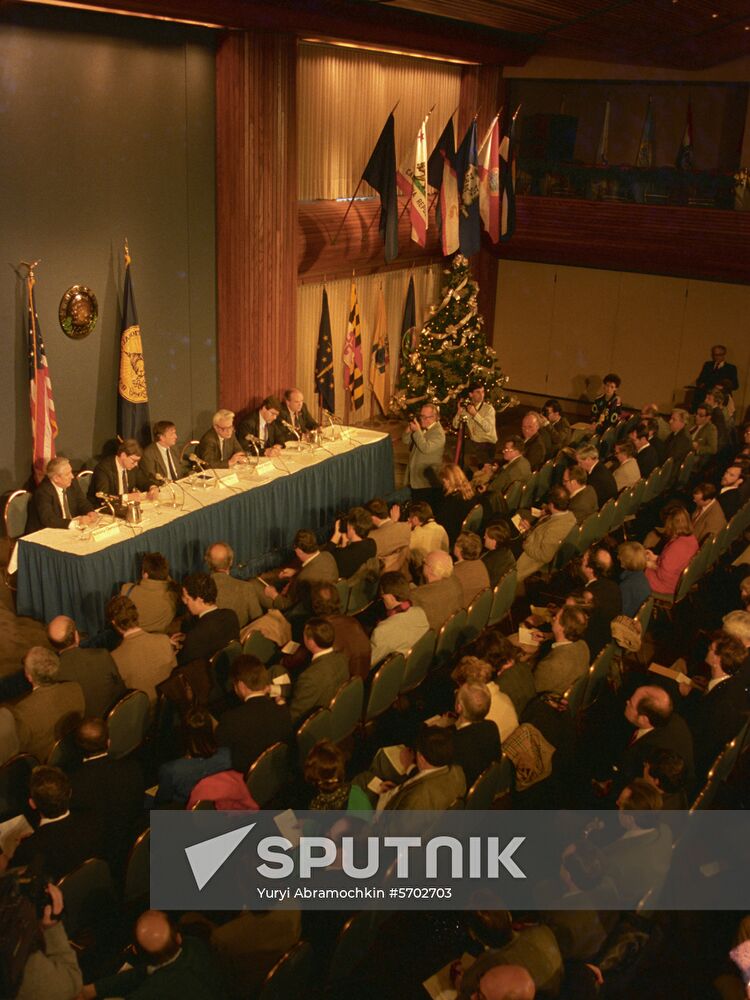 General Secretary of Communist Party of USSR Mikhail Gorbachev visits USA