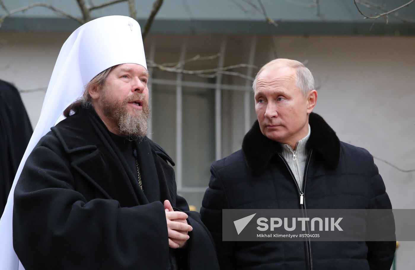 Russian President Vladimir Putin visits Pskov-Caves Monastery