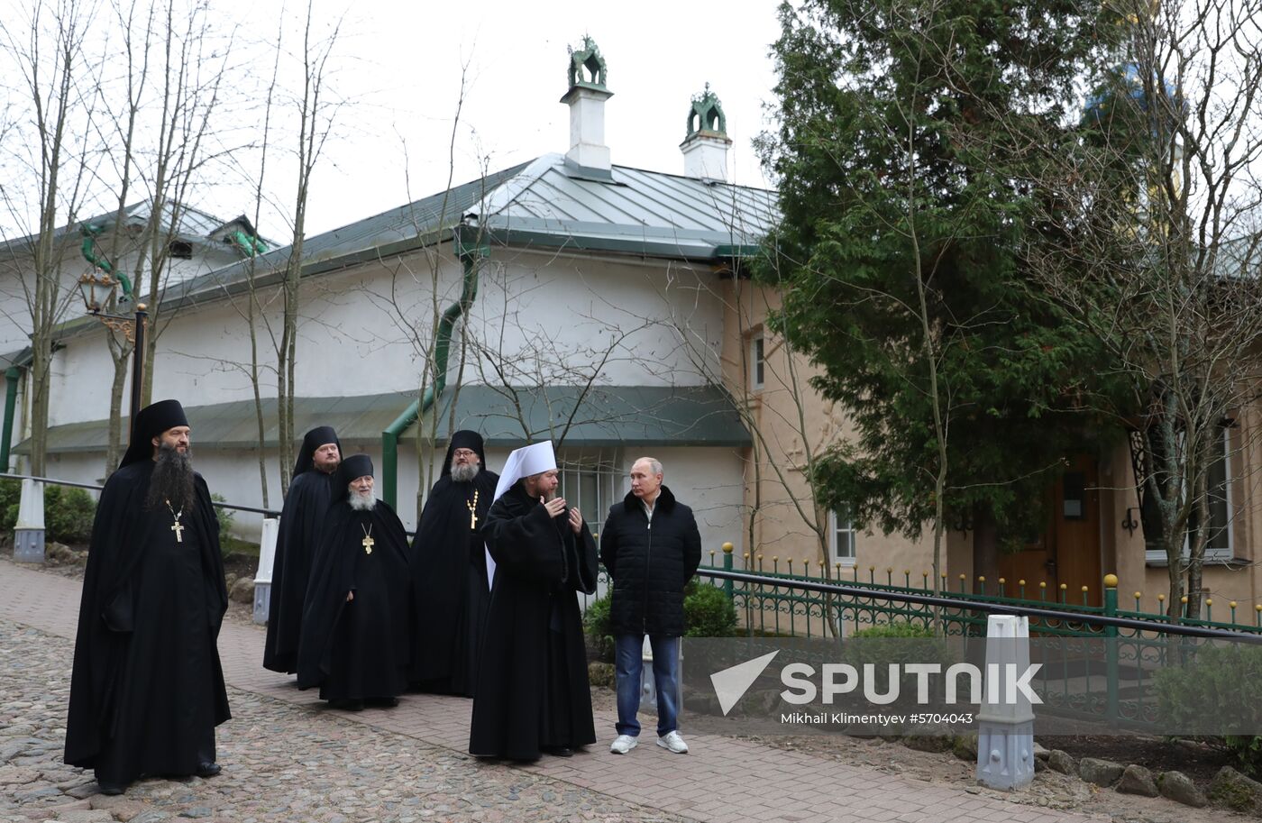 Russian President Vladimir Putin visits Pskov-Caves Monastery