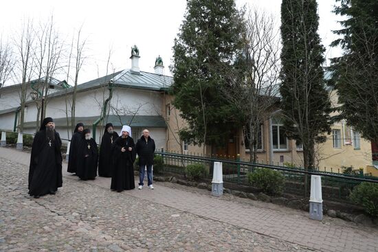 Russian President Vladimir Putin visits Pskov-Caves Monastery
