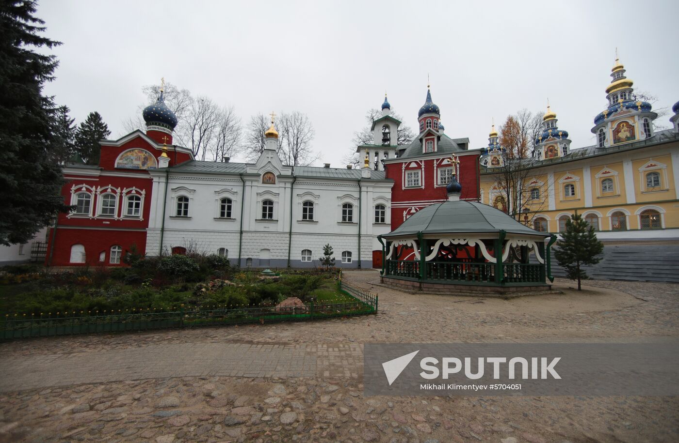 Russian President Vladimir Putin visits Pskov-Caves Monastery