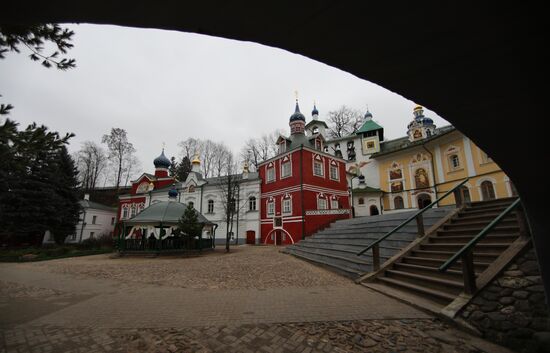 Russian President Vladimir Putin visits Pskov-Caves Monastery