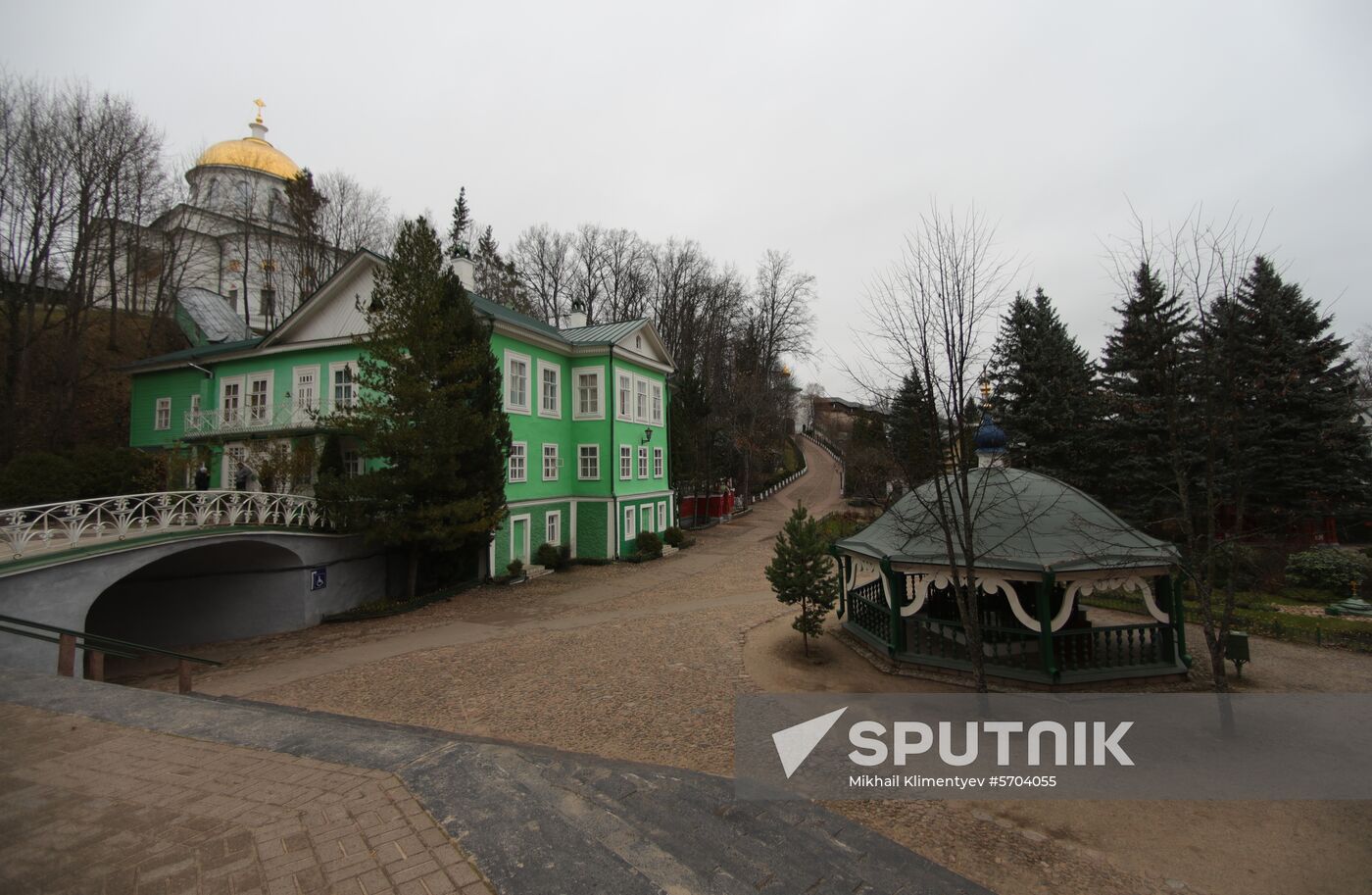 Russian President Vladimir Putin visits Pskov-Caves Monastery